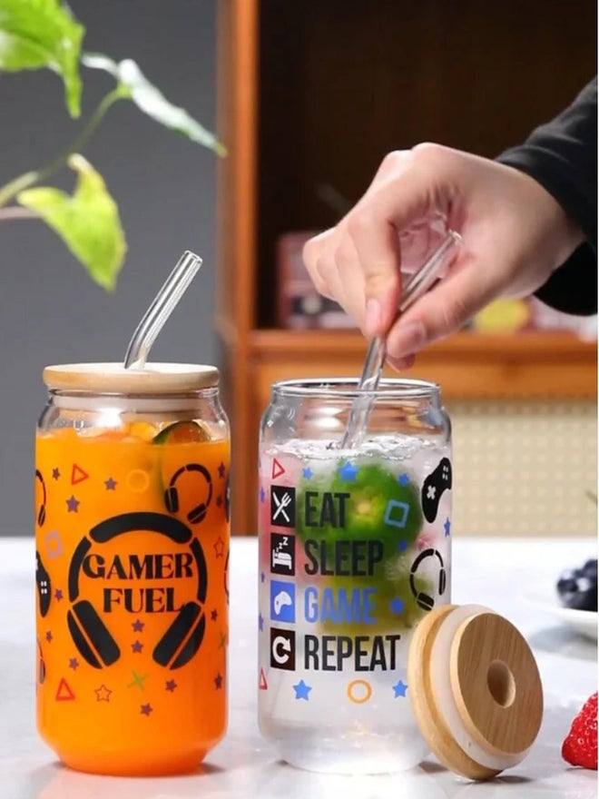 1CHASE Set of 2 - Gamer Sipper Glass, 550ml - Image 4
